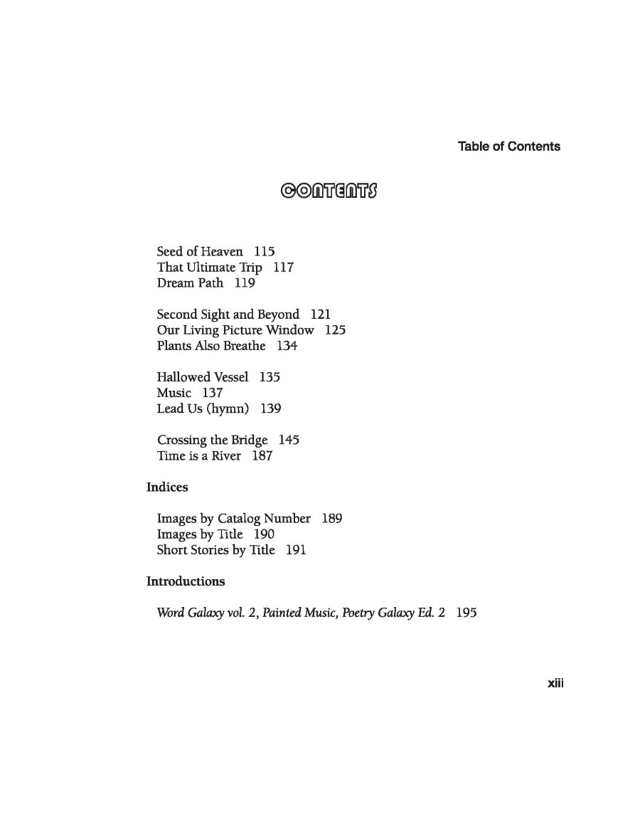 world galaxy vol 1 TOC pg3